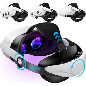 Kawaye Head Strap for Meta Quest 3S/3/2, VR Headset Strap with Adjustable Knob & Large Support Pad for Better Support&Comfort