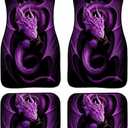 KEIAHUAN Purple Dragon Car Floor Mats for Women Men Gift Full Set of Front & Rear Anti-Slip Foot Mat All Weather Universal Fit for Auto Cars Sedan SUV Automotive Interior
