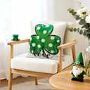 Artscope St Patricks Day Clover Green Hat Throw Pillow Covers 18x18 Inch Set of 2, Polka Dot Shamrock Holiday Decoration Pillow Cases for Home Sofa Couch