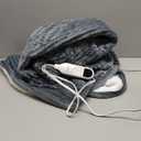 Bedsure GentleSoft Heated Blanket Electric Throw - Soft Ribbed Flannel Electric Blanket, Heating with 4 Time Settings, 6 Heat Levels, 3 hrs Timer Auto Shut Off, Gifts for Grandma (50x60 inches, Grey)