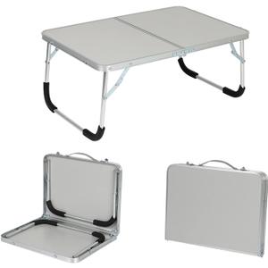 Portable Outdoor Folding Table Camping Picnic Table Laptop Desk Computer Table Camping Accessories (Color : Silver)