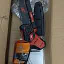 DeForce 8" Cordless Mini Chainsaw, for Milwaukee M18 18V Battery, Brushless Chainsaw for Tree Trimming Wood Cutting, Handheld Electric Power Chain Saw with Auto Oiler, Auto-Tension(Bare Tool Only) (Red)