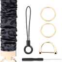 Cute Scrunchie Keychain Wristlet for Women & Men - Stretchy Car Key Holder with D Ring for Gym, Shopping, Travel 2Pack