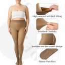 Plus Size Fleece Lined Tights Women, 300g Warm Pantyhose Leggings, Fake Translucent Thermal Tights Winter (3X-Large-4X-Large, Brown)