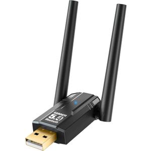 Bluetooth 5.4 USB Adapter Pro Max Ultra Long Range with Dual Antennas for PC Supports Windows 11/10/8.1/7, Plug&Play for Windows 11/10, 5.4+EDR for PC,Laptop,Keyboard,Mouse,Headsets,Speakers