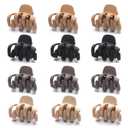 Cobahom 12 Pack Small Hair Claw Clips 1.2 Inch Matte Hair Clips for Thin Hair No-Slip Mini Hair Clips Hair Styling Accessories for Women and Girls, Apricot, Black, Brown, Chocolate