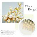 JONKY Rhinestone Bride Wedding Hair Comb Gold Bridal Hair Piece Accessories for Women(Pack of 2)