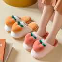 Fuzzy Slipper Winter Fluffy Slippers Peach Cute Slippers For Women Comfortable Warm House Shoes Slippers (Pink)