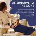 Nanaki Dog Surgery Recovery Suit-Body Suits After Surgery, Dog Spay Recovery Suit Female Male Neuter, Abdominal Wounds Bandages, E-Collar Alternative Prevent Licking, Soft Protective Pet Pajamas,  L(Back Length: 15.7"), Navy