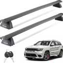 VEVOR Roof Rack Cross Bars, Fits Jeep Grand Cherokee 2014-2023 or 2011-2021 (with Grooved Side Rails), 200 LBS Capacity, Lockable Heavy Duty Aluminum Crossbar Racks Roof Rail Rooftop Luggage Canoe