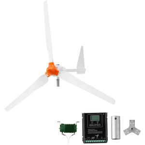 VEVOR 1500W 24V Wind Turbine Generator, 3-Blade Wind Turbine Kit with Wind/Solar Hybrid Controller, Efficient 3-Phase AC Permanent Wind Power Generator for RV Boat Home Farm (Tower Pole Not Included)
