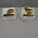 Deco 79 Metal Leopard Decorative Bookends Non Skid Bookends, Set of 2 Office Bookends4"W, 5"H, Gold