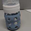 Lifefactory 8-Ounce Wide Neck Glass Baby Bottle with Protective Silicone Sleeve and Sippy Spout, Denim (LG2251WDE4)