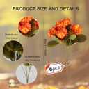 2 x 6 Bundles Silk Geraniums Artificial Flowers for Outdoors, UV Resistant Faux Plants Realistic for Garden Patio Porch Window Box Home Indoor Outdoor Decor (6, Orange-Yellow)