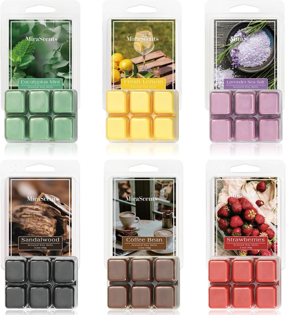 Summer Scented Wax Melts,Natural Soy Wax Cubes for Wax Warmer,Mix Scented Long Lasting Scented Wax Melts,Candle Melts Decor Gift, 2.5 oz (6 Pack) (Lemon)