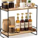 LIBKEN Wooden Coffee Bar Rack  2-Tier Countertop Organizer with Detachable Back Rails  Minimal Scandinavian Design Storage Shelf for Kitchen, Office, Coffee Station, Bar & Bathroom