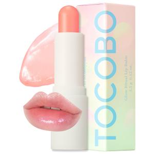 TOCOBO Glow Ritual Lip Balm 001 Coral Water 0.67 oz / 19g | Glow Moisturizing Vegan Lip Balm including High Nutrition & Transparent Coral Color