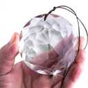 HDCRYSTALGIFTS 75mm Prism Hanging Crystal Suncatcher Clear Chandelier Crystals Flower of Life Prisms Sun Catcher Indoor Window Glass Ornaments for Christmas Tree Gifts