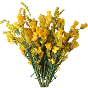 TEMPUS 10Pcs Artificial Flower Bulk Spring/Summer Flowers Wedding Party Vase Bouquet Floral Arrangement Home Decor Indoor Decor(Yellow)