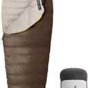 Naturehike 0 Degree Down Mummy Sleeping Bag for Adults, 650FP Cold Weather Backpacking Sleeping Bag with RDS Down, 12.5-38.8 Sleeping Bags for Camping, Hiking, 2025 Model (33.8-Regular, Brown)