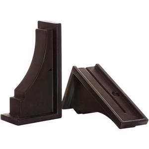 Pemberly Row Traditional Plastic Decorative Brackets in Espresso (Set of 2)