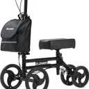 ELENKER Knee Scooter with Basket Dual Braking System for Ankle and Foot Injured Bright Black