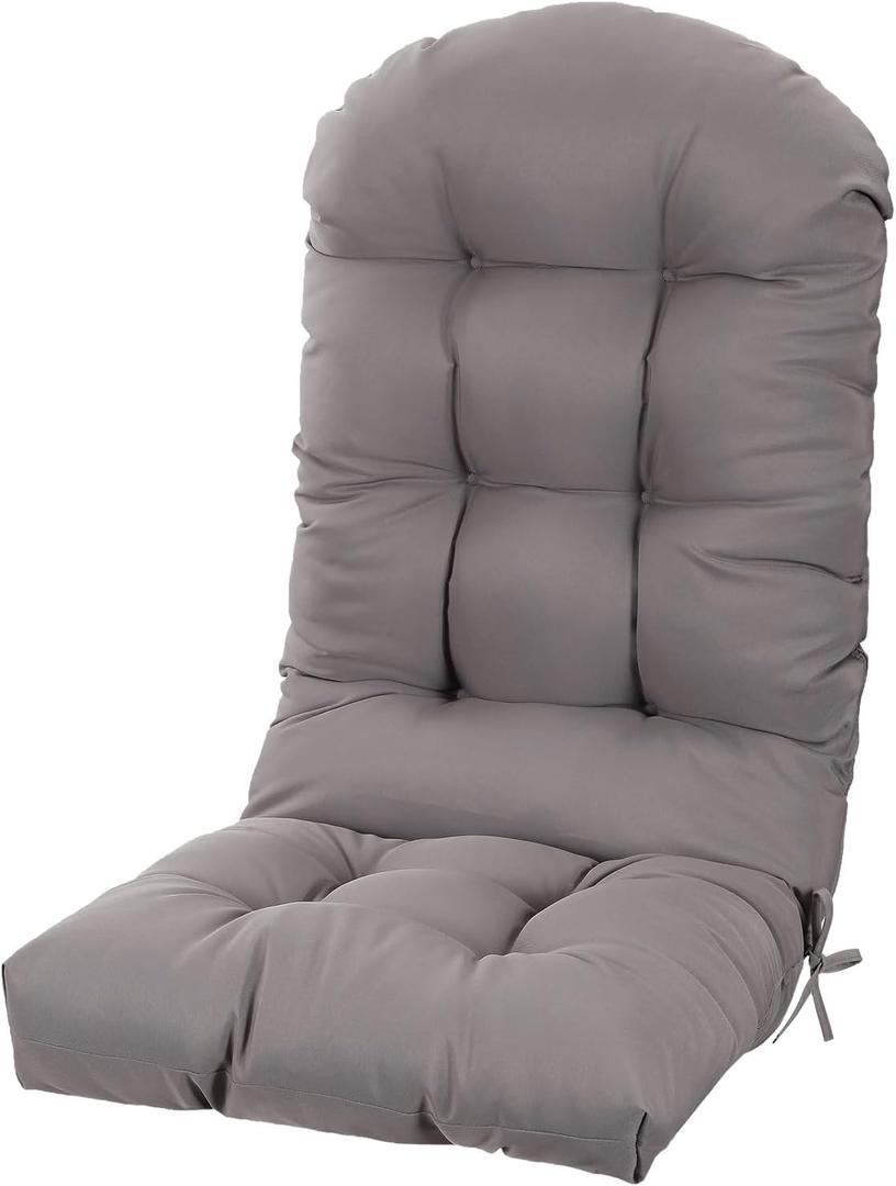 Adirondack Chair Cushion, High Back Patio Chair Cushions 48 x 19.7 x 4.7 Inch, Indoor/Outdoor Thickened Rocking Chair Cushion, Fade-Resistant & Waterproof (Grey, Set of 1)