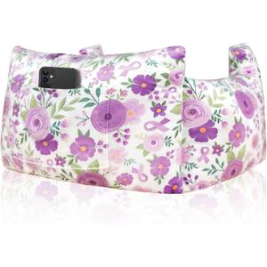 Mastectomy Pillow - Post Surgery Pillow, Breast Pillow for Sleeping After Heart Surgery, Lumpectomy Pillow, Breast Reduction & Augmentation Pillow Double Mastectomy Gifts for Women (Flower Purple, One Si)
