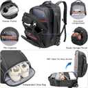 2-in-1 Large Rolling Laptop Backpack for Women Men, 50L Backpack with Wheels, USB Charging Port, TSA Lock & Shoe Compartment Carry On Luggage for Travel, College, Sports, Gym, Weekend Trip