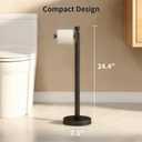 YUMORE Toilet Paper Holder Stand, 4.4lbs Heavy Duty Stainless Steel Free Standing Bathroom Tissue Roll Holder, Matte Black