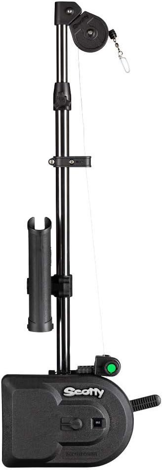 Scotty #1106 Depthpower Electric Downrigger w/ 60-Inch Telescopic Boom & Swivel Base, Rod Holder,Black,Large