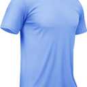 TACVASEN Swim Shirts for Men Rash Guard SPF Short Sleeve Sun T-Shirt UPF 50 Quick Dry Lightweight Fishing Water Shirt (Blue, XL)