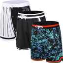 Mens Basketball Athletic Shorts with Zip Pockets Mesh Workout Active Performance Gym Shorts