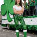 GTETKDE Womens St.Patricks Day Shamrock Clover Green Lucky Pants Tights Stretchy Leggings Skinny Pant for Yoga Running (Green, S)