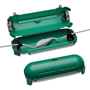 iwillink 2 Pack Outdoor Extension Cord Cover Waterproof, Green | IP44 Weatherproof Electrical Connection Box for Outdoor Outlet, Plug, Socket, Holiday Decoration, Power Tool
