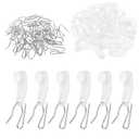 50 PCS Curtain Track Hooks, Curtain Hooks for Curtain Rod Traverse Rod Slides White Plastic Curtain Hooks Curtain Pin Hooks Slide Curtain Track for Curtain Rod Replacement Parts Curtains Traverse
