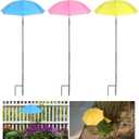 3Pcs Plant Umbrellas for Outdoor Plants, 23.6" Garden Umbrella Shade for Potted Plants and Garden Beds,Provide Shade to Defend Plants From Blazing Sun (1Yellow 1Pink 1Blue)