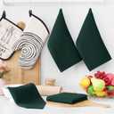 Homaxy 100% Cotton Waffle Weave Kitchen Dish Cloths, Ultra Soft Absorbent Quick Drying Dish Towels, 12 x 12 Inches, 6-Pack, Blackish Green