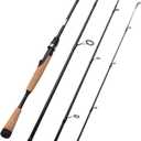 Fiblink 4 Pieces Travel Spinning Rod Medium Carbon Spinning Fishing Rod Portable Fishing Rod