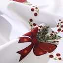 Wewoch Christmas Tablecloth 60"x120" Water Resistant Polyester Table Cloth with Ribbon Print Ideal for Indoor Dining Holiday Dcor