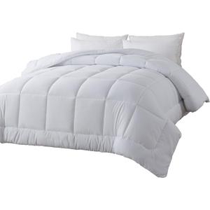 BedTreat Down Alternative Comforter Twin Duvet Insert with Corner Tabs, All Season Quilted Bed Comforter Box-Stitched Lightweight Quilt Twin Comforter WhiteMachine Washable Microfiber Bedding