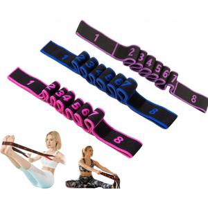 Fitness Resistance Bands with Handles, 2026 Upgrade Fitness Resistance Band for Stretching and Yoga, Fashion Puller Exercise, Adjustable Leg Stretcher Bands for Full Body Stretching Shaping
