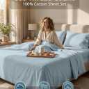 LANE LINEN 100% Cotton Sheets Full Size - Premium Sateen Weave for a Silky Finish - Hotel Collection Sheet Set - Snugly Fits Matresses Upto 15 '' Deep - Oeko TEX Certified Set - French Blue