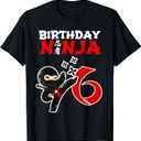 This Little Ninja is 6 - Kids Ninja 6th Birthday Ninja Shirt T-Shirt, Size S