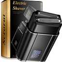 Foil Shavers for Men, Scrorui High Speed Double Floating Blades Electric Razor, IPX6 Waterproof Dry/Wet, 2 Adjustable Speed Electric Shaver