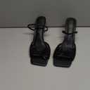 SKETOE Kitten Heels for Women Square Toe Mesh Sandals Bow Knots Heels Open Toe Sandals for Women Comfortable Dressy Shoes for Wedding Party, Black 10.5