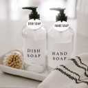 Hand Soap Lotion Dish Soap Dispenser Labels Waterproof, 4pcs Ceramic Bathroom Hand Soap Refills Dispenser Tags, Kitchen Dish Soap Pump Label, Hotel Mall Bathroom Decorations