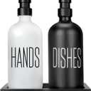 Kitchen Soap Dispenser Set with Silicone Tray, Premium Glass Hand and Dish Soap Dispenser Set for Kitchen Sink, Rustproof Stainless Steel Pump, Modern Kitchen Dcor & Versatile Gift for Any Occasion