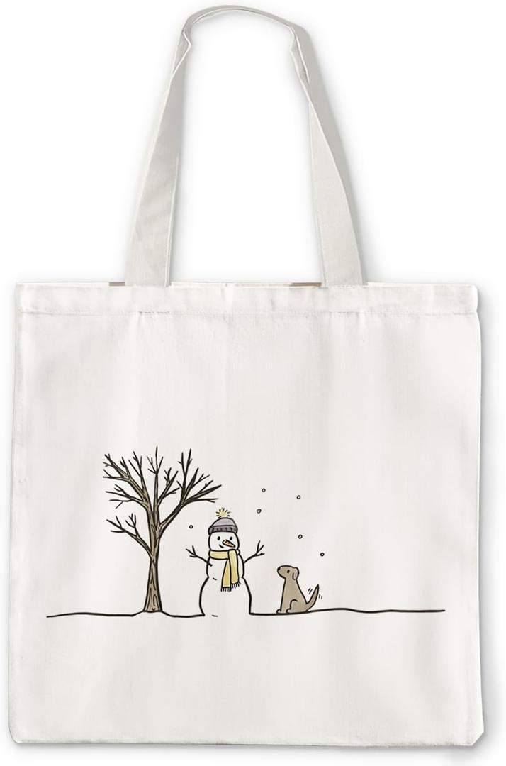 Coquette Christmas Tote Bag, Pink Christmas Snowman Goat Bows Reusable Canvas Shopping Bags Gifts for Women