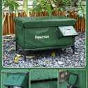 Heated Cat House for Outdoor Cats, Waterproof Insulated Outdoor Cat House with Heating Pad, Weatherproof Elevated Heated Cats House for Outside Feral Cats (Green, 29" L x 17" W x 20" H)